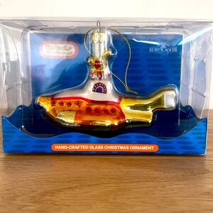 The Beatles Yellow Submarine hand-crafted glass ornament by Kurt Adler